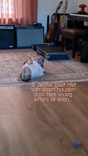 Kort samengevat: zorg voor boeken die passen bij de leeftijdsfase, leez zelf ook en laat je kind zelf op ontdekking gaan😉 Het lange antwoord lees je hieronder👇

📚 Omringd te worden door (bieb)boeken die passen bij de leeftijdsfase. Dat wil zeggen:
Zachte boeken in het begin.
Onverwoestbare boeken als ze zelf bladzijdes beginnen om te slaan.
Boeken met kartonnen bladzijdes als ze echt gaan zitten "lezen".
📚 Ouders ook plezier met boeken zien hebben. Of juist informatie zien opzoeken in een boek of tijdschrift. En hun boek soms met vertraging wegleggen als er om aandacht word gevraagd (ogenblik, ik lees even deze bladzijde af en dan kan ik met jou.....)
📚 Samen met een volwassene bladeren door mooie boeken! @uitgeverijchristofoor boeken met prachtige illustraties, oude encyclopedieën met tekeningen van échte dingen of tijdschriften zoals @wonderwoud.nl die met liefde en warmte worden vormgegeven.
📚 Met rust gelaten worden met boeken. Punt 1 wordt meteen heel belangrijk als je hier ruimte voor maakt, want je kunt een kind pas een mooi boek zonder begeleiding toevertrouwen als ze er met eerbied mee om kunnen gaan. Daarom hebben wij zo giga veel onverwoestbare boeken in huis🤣

Nog 1 klein dingetje dat ik graag wil toevoegen, is het volgende: Het huidige advies is om kinderen iedere dag voor te lezen. Dat is wat zo helpt bij de leesontwikkeling. En dat klopt! Voorlezen, althans samen een boek bewonderen in een passende vorm, is super belangrijk! Maar niet ieder boek hoeft op elk moment van de dag voorgelezen te worden😅 Als je kind een boek uit de kast pakt, betekent dat niet automatisch dat die wil dat jij het gaat voorlezen. Dus wees nieuwsgierig en wacht af totdat je kind met boek in handen voor je neus staat en ga er niet meteen vanuit dat jij altijd een actieve rol hoeft te spelen in het krijgen van leesplezier. Er zijn al zó veel dingen die op een dag moeten en tegen je zin in voorlezen hoeft écht niet op de lijstje erbij😘