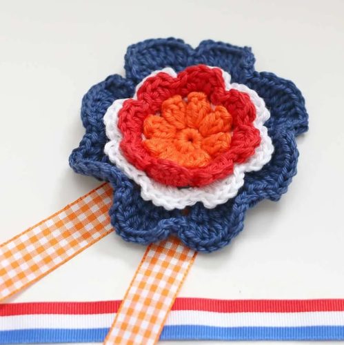 Rozet voor koningsdag haken Rozet voor koningsdag haken